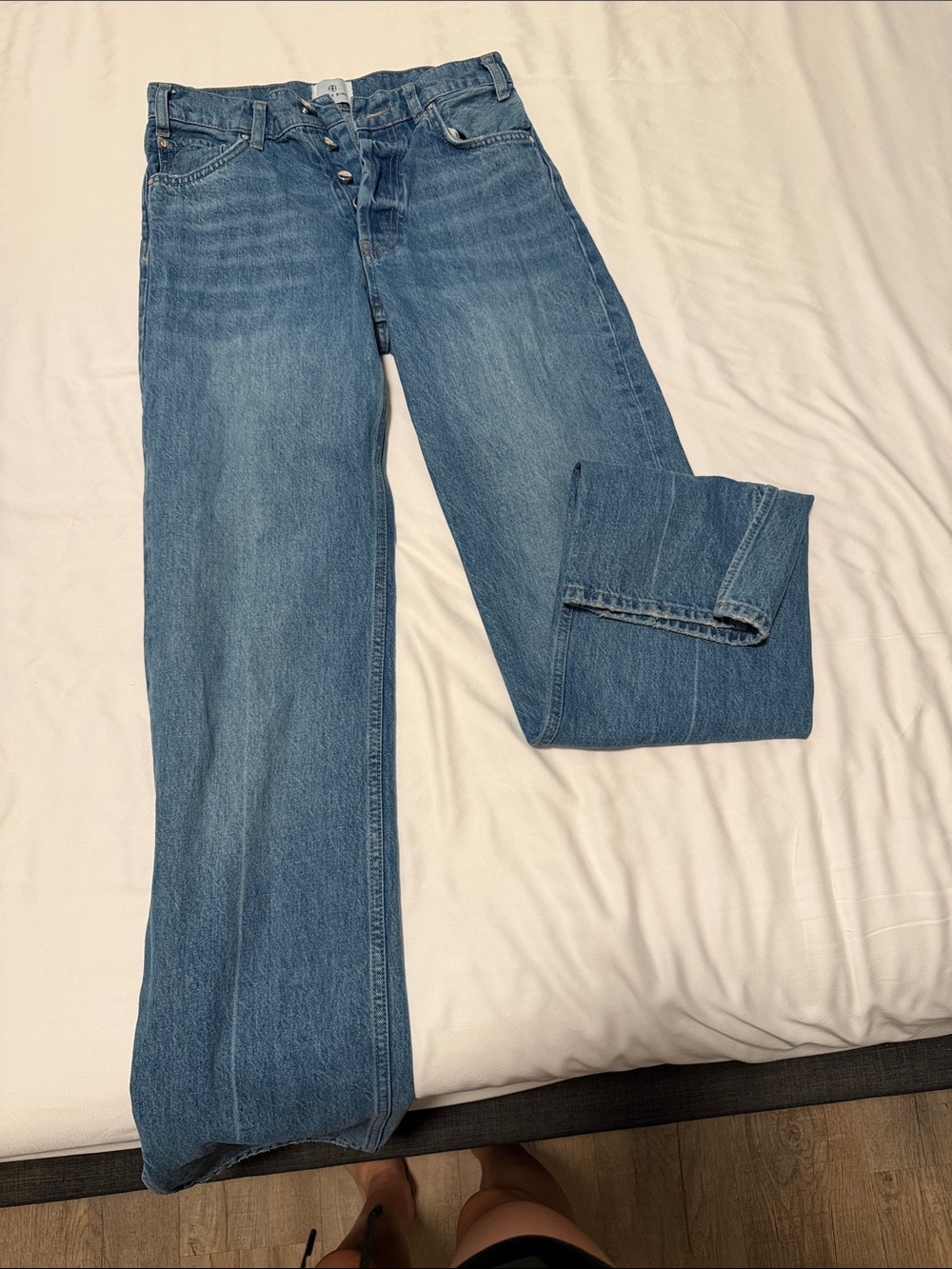Anine Bing Light Blue High-Rise Wide-Leg Jeans